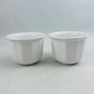 Pfaltzgraff Heritage White Custard Cup Lot of 2 Stoneware Ramekin Small Bowl